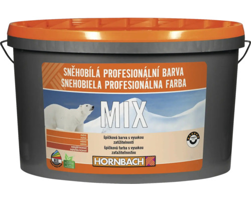 Sněhobílá profesionální barva na zeď HORNBACH MIX BK, odstín k namíchání Kbelík barvy s potiskem Sněhobílá profesionální barva od společnosti Hornbach