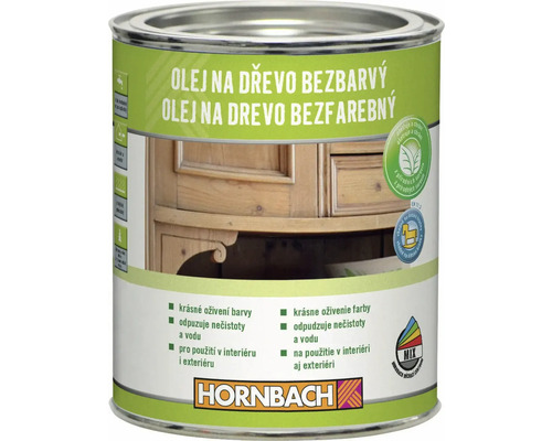 Bezbarvý olej na dřevo v plechovce