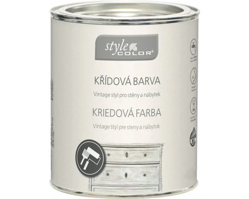 Plechovka křídové barvy pro stěny a nábytek ve vintage stylu