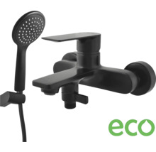 Černá vanová baterie s hadicí a ruční sprchou