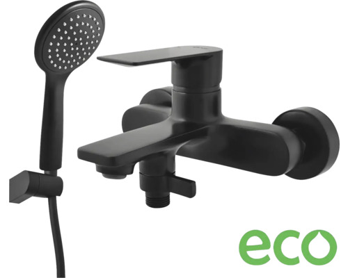 Vanová baterie se sprchou RAV Slezák NL154.5/2CMAT černá Černá vanová baterie s hadicí a ruční sprchou