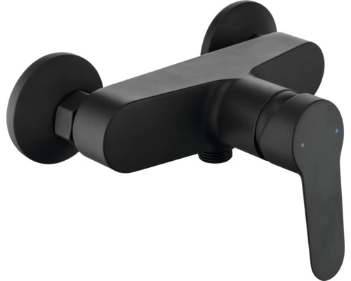 Černá sprchová baterie pro montáž na stěnu