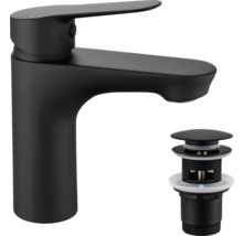 Černá umyvadlová baterie s odtokovou soupravou