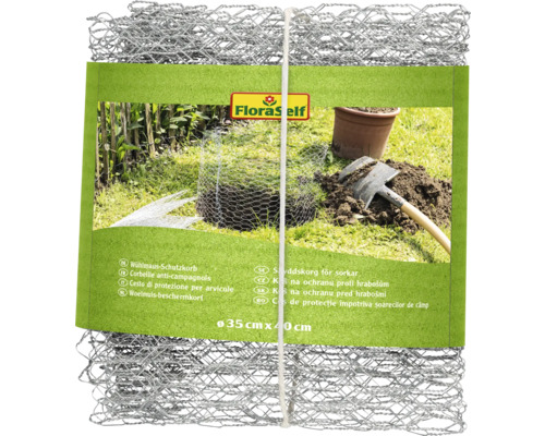 Ochranný košík proti hrabošům z drátěného pletiva, 35 x 40 centimetrů