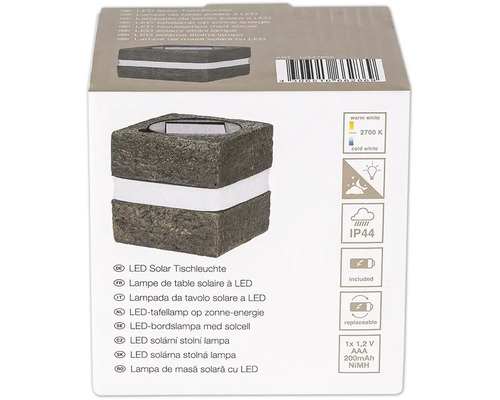 LED solární stolní lampa se vzhledem kamene