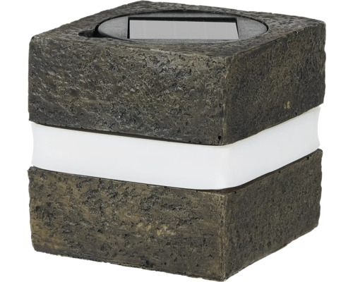 Čtvercové solární světlo z kamene s bílým světelným pruhem