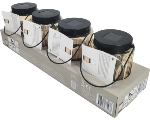 Čtyři solární lampy ze skla v balení