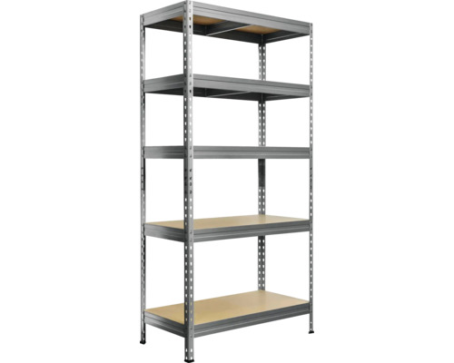 Kovový regál s pěti policemi