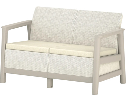 Dvoumístná zahradní pohovka s područkami a sedáky