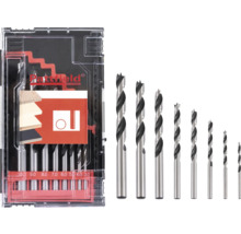 Sada vrtáků do dřeva v průhledném úložném boxu