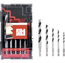 Sada vrtáků do dřeva různých velikostí v plastovém boxu