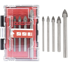 Sada vrtáků na sklo Pattfield různých velikostí v průhledné krabičce