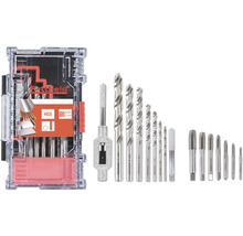 Sada závitníků a kruhových závitových čelistí Pattfield s vrtáky HSS v kufříku