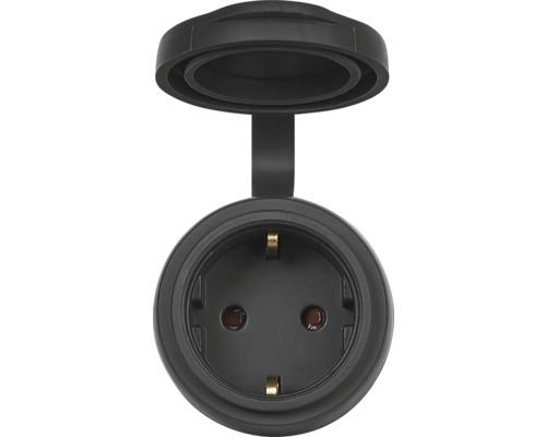 Zásuvka s ochranným kontaktem a výklopným víkem