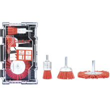 Sada drátěných kartáčů Pattfield pro vrtačky, včetně tří tvarů kartáčů v úložném boxu