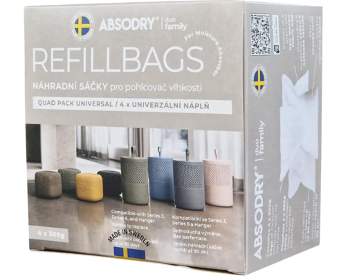 Absodry náhradní sáčky Quad Pack Universal, čtyři kusy, pro pohlcovač vlhkosti