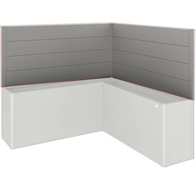 Rohová vana se šedým obkladem stěn