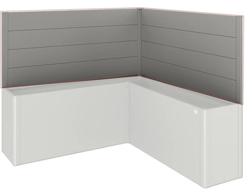 Rohová vana se šedým obkladem stěn