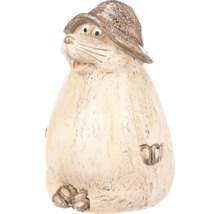 Dekorativní figurka sviště s kloboukem do zahrady