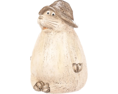 Dekorativní figurka sviště s kloboukem do zahrady