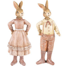 Dekorativní figurky zajíčků, pár, z umělého kamene