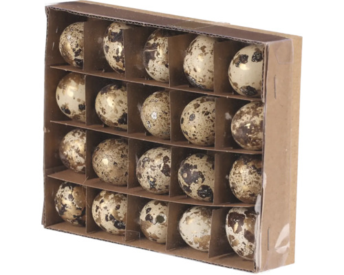 Dekorativní křepelčí vejce v kartonové krabici pro sezónní dekorace
