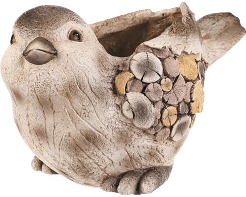 Obal na květináč ptáček magnesium 23 x 38 x 23 cm Květináč pták z keramiky