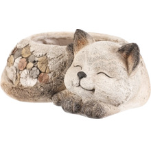 Květináč ve tvaru kočky z kameniny