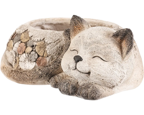 Květináč ve tvaru kočky z kameniny