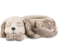 Květináč ve tvaru psa z umělého kamene