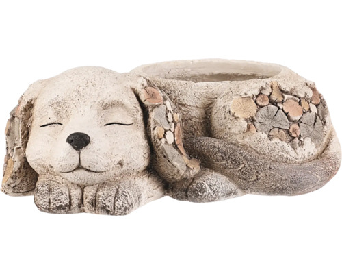 Květináč ve tvaru psa z umělého kamene