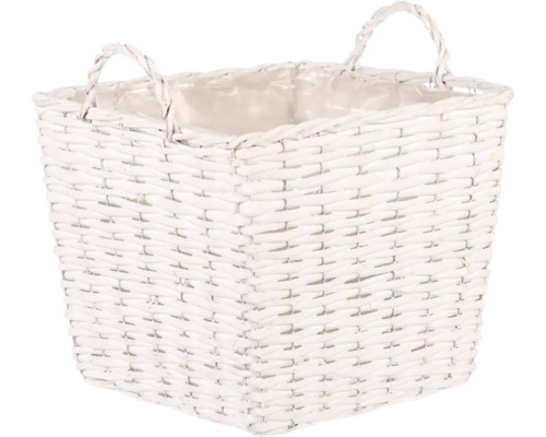 Proutěný koš na květiny hranatý 28 x 28 x 29 cm Čtvercový proutěný košík na květiny s uchy