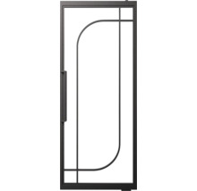 Černé interiérové dveře se sklem a přímočarým designem