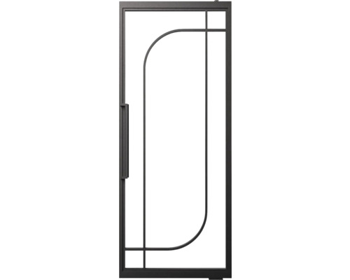 Černé interiérové dveře se sklem a přímočarým designem