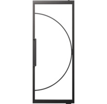 Kovové rámové dveře se zakřiveným designem