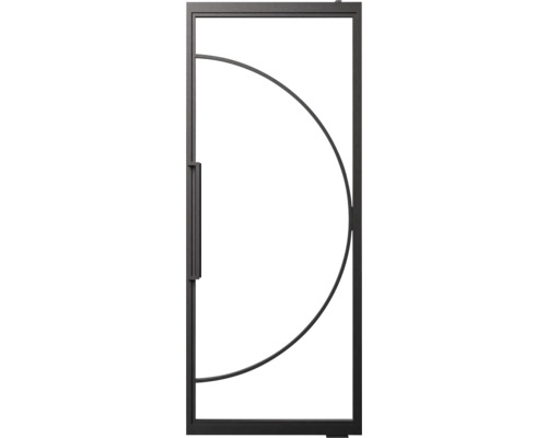 Kovové rámové dveře se zakřiveným designem