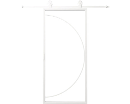 Posuvné dveře s kruhovým designovým prvkem