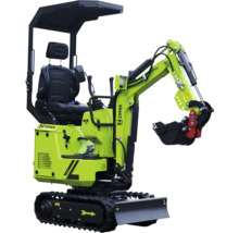 Minibagr s pásovým podvozkem a střechou kabiny