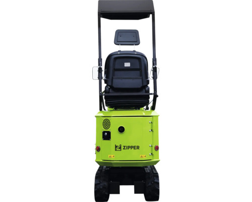 Mini rypadlo Zipper s pásovým podvozkem a sedadlem řidiče