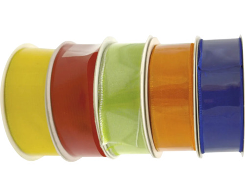 Stuha velikonoční 2,5 x 300 cm, různé barvy Vícebarevná stuha na cívkách