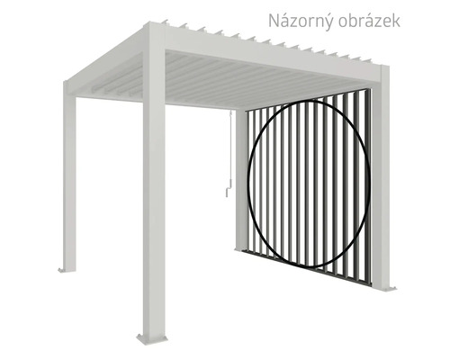 Pergola s lamelovou stěnou pro návrh zahrady