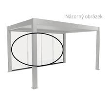 Pergola se skleněnými posuvnými stěnami jako ochrana proti větru