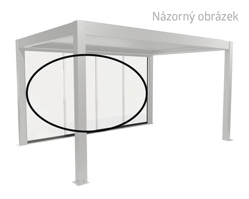 Pergola se skleněnými posuvnými stěnami jako ochrana proti větru