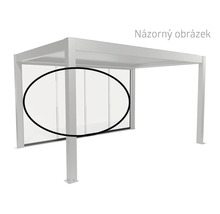 Pergola se skleněnými posuvnými stěnami jako ochrana proti větru