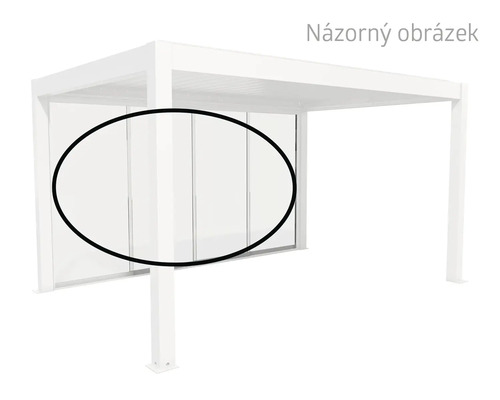 Pergola se skleněnou posuvnou stěnou jako ochrana proti větru