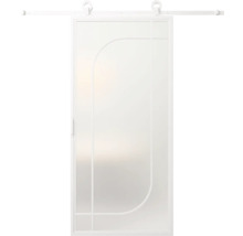 Skleněné posuvné dveře s rámem a kováním