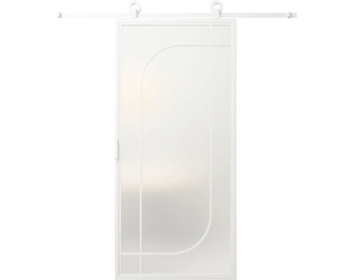 Skleněné posuvné dveře s rámem a kováním