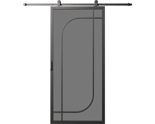 Posuvné dveře s kovovým rámem a kováním