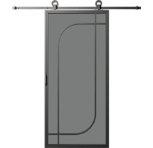 Posuvné dveře se skleněnou výplní a kováním