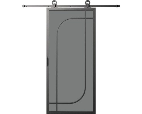 Posuvné dveře se skleněnou výplní a kováním